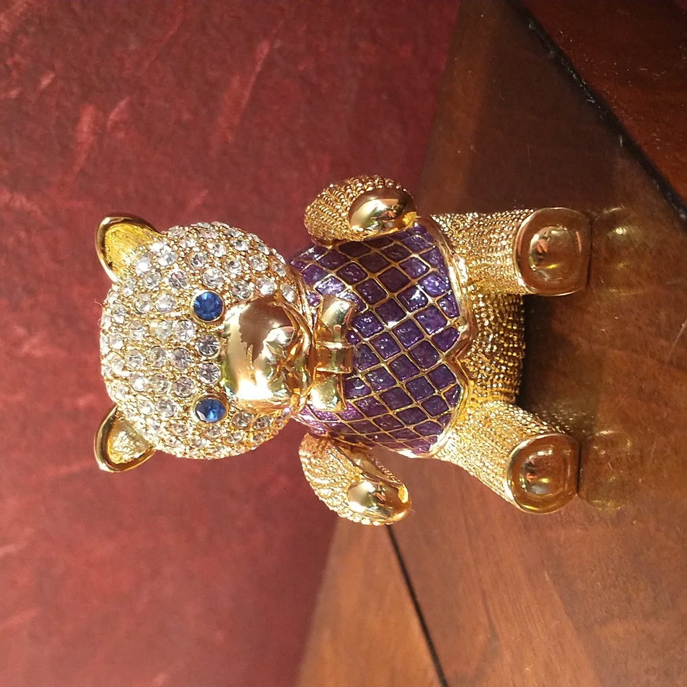 AKM Faberge Teddy Bear Trinket Box
